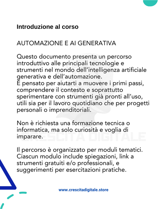 corso AI generativa avanzato